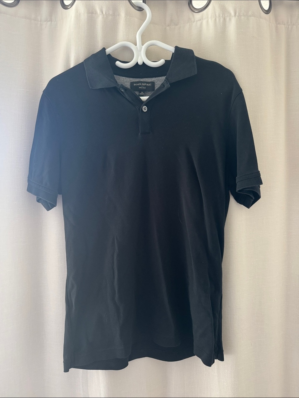 Banana Republic Black Men's Short-Sleeve Polo